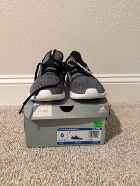 adidas Black and Gray Cloudfoam Casual Run Sneakers